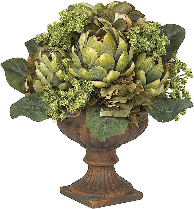 Nearly Natural 4635 Artichoke Centerpiece Silk Flower Arrangement, Green,10.25x15.5x10 | Amazon (US)