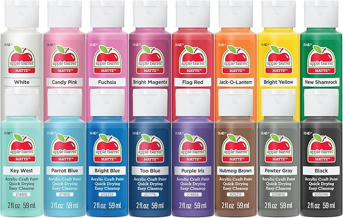 Apple Barrel, Vibrant Spectrum Collection Acrylic Craft Paint, PROMOABIII, 2 fl oz each, 16 assor... | Amazon (US)