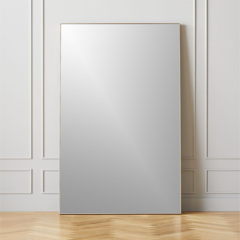 Infinity Modern Brass Floor Length Mirror 48"x76" + Reviews | CB2 | CB2