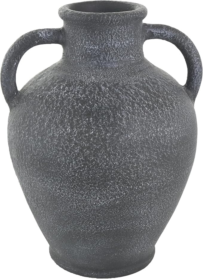 Deco 79 Ceramic Decorative Vase Whitewashed Textured Amphora Centerpiece Vase with 2 Handles, Flo... | Amazon (US)