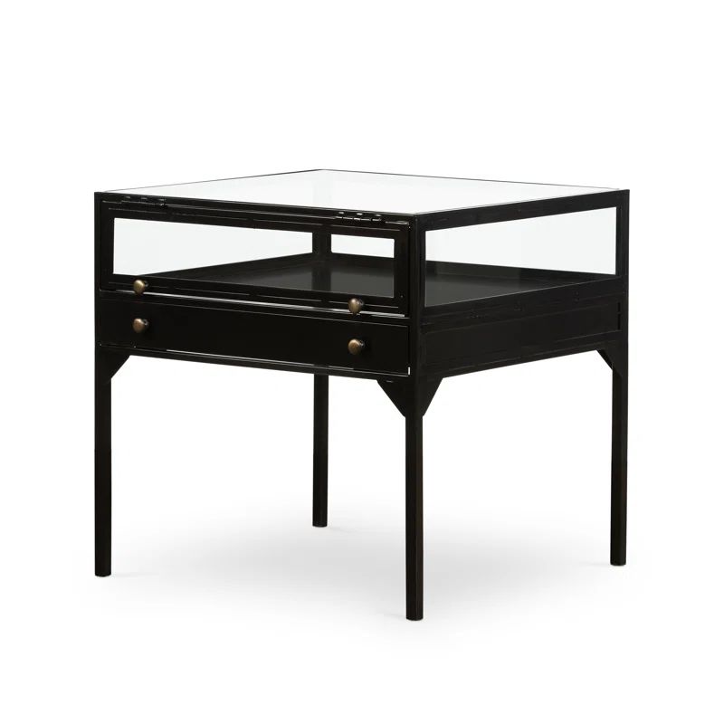 Shadow 24'' Tall Glass End Table with Storage | Wayfair North America