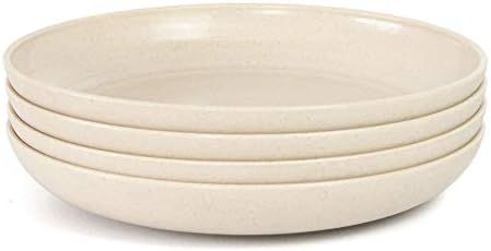 BUBERO Unbreakable Wheat Straw Plates - Reusable 8" / 20cm Plate Set - Dishwasher & Microwave Saf... | Amazon (US)