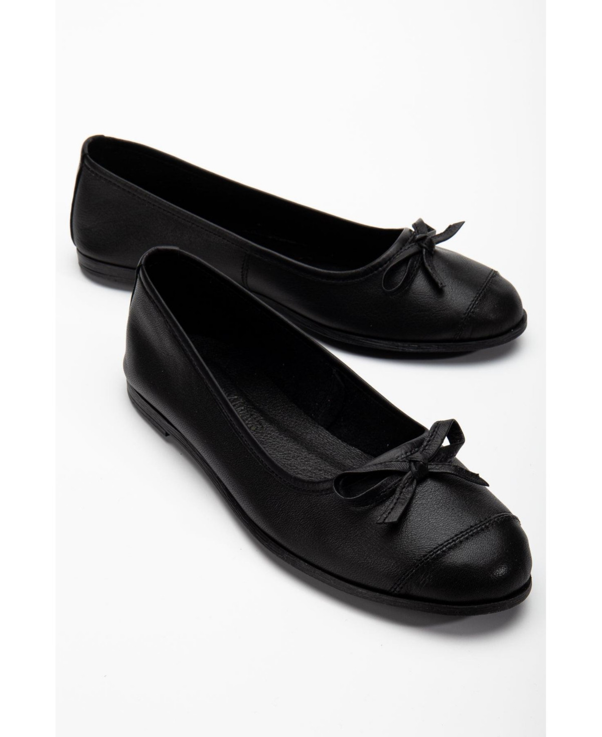 Brooklyn Leather Ballerina Flats - Black leather | Macy's