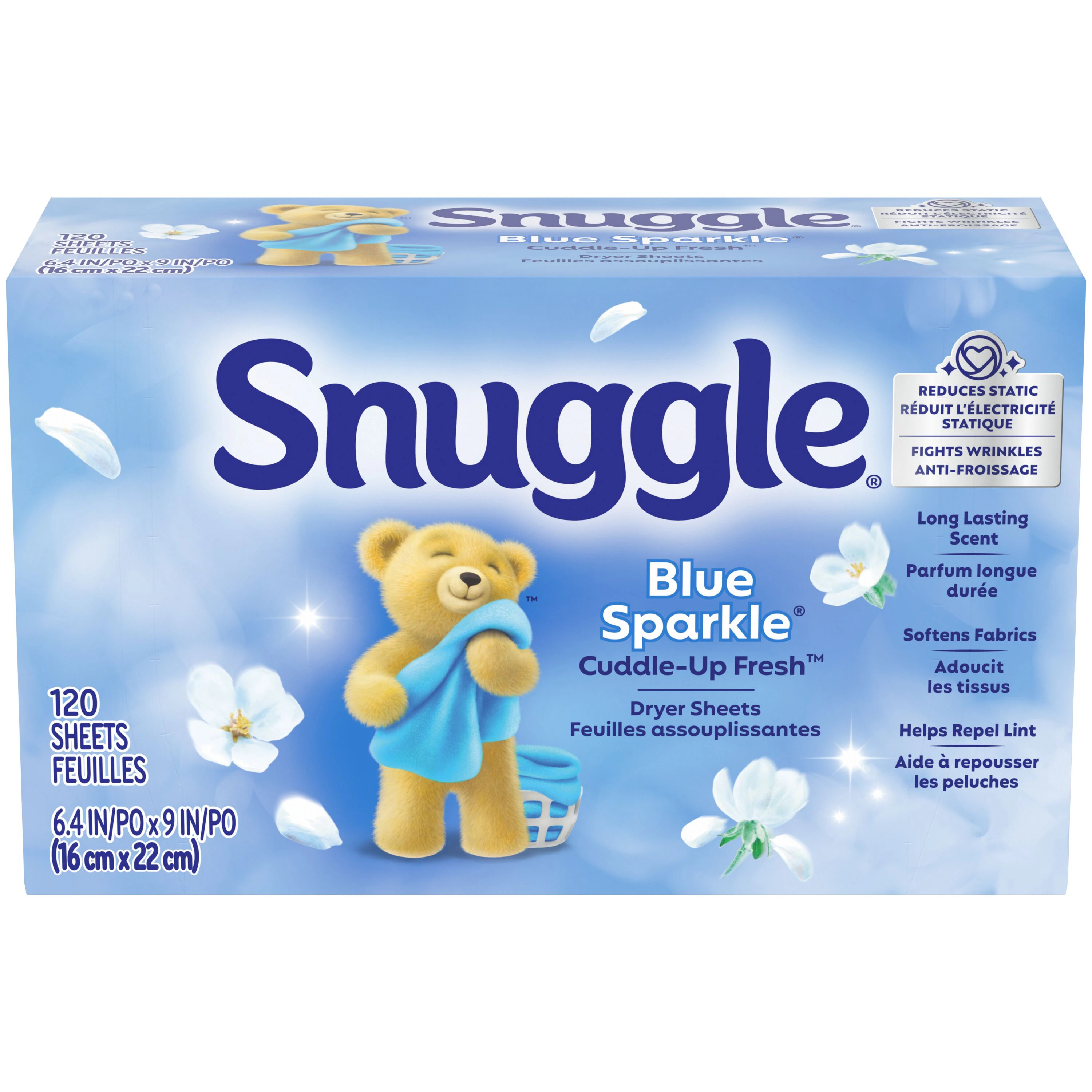 Snuggle Blue Sparkle Fabric Softener Dryer sheets 120 Loads 120 -Count one_size | 072613451159 | Lowe's