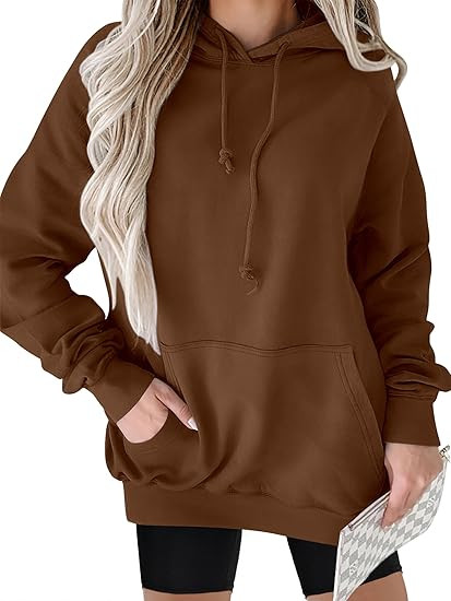 ANRABESS Women Hoodies Long Sleeve Loose Fit Fleece Hooded Sweatshirts Drawstring Pullover Top Wi... | Amazon (US)