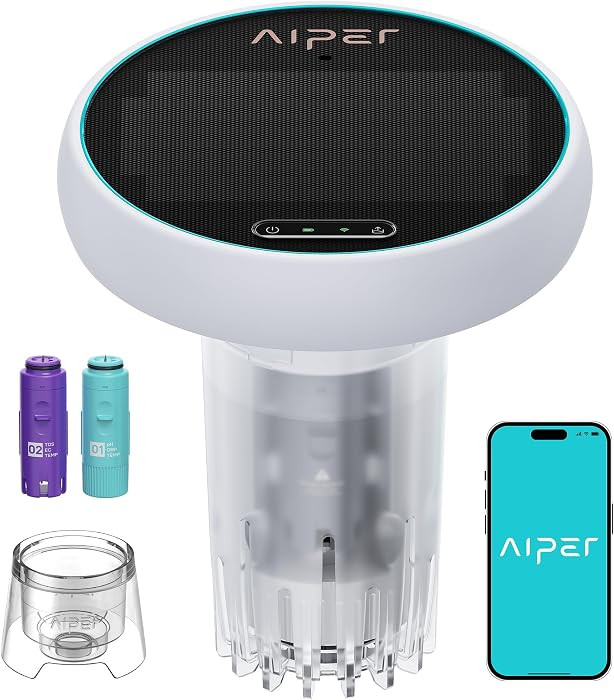 AIPER HydroComm Smart Pool Monitor, 24/7 Automatic Water Testing for Pools, Hot Tubs & Spas, 5-in... | Amazon (US)