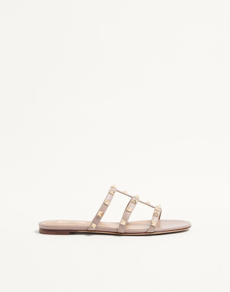 Valentino Garavani Rockstud Flat Slide Sandal Wo | Valentino