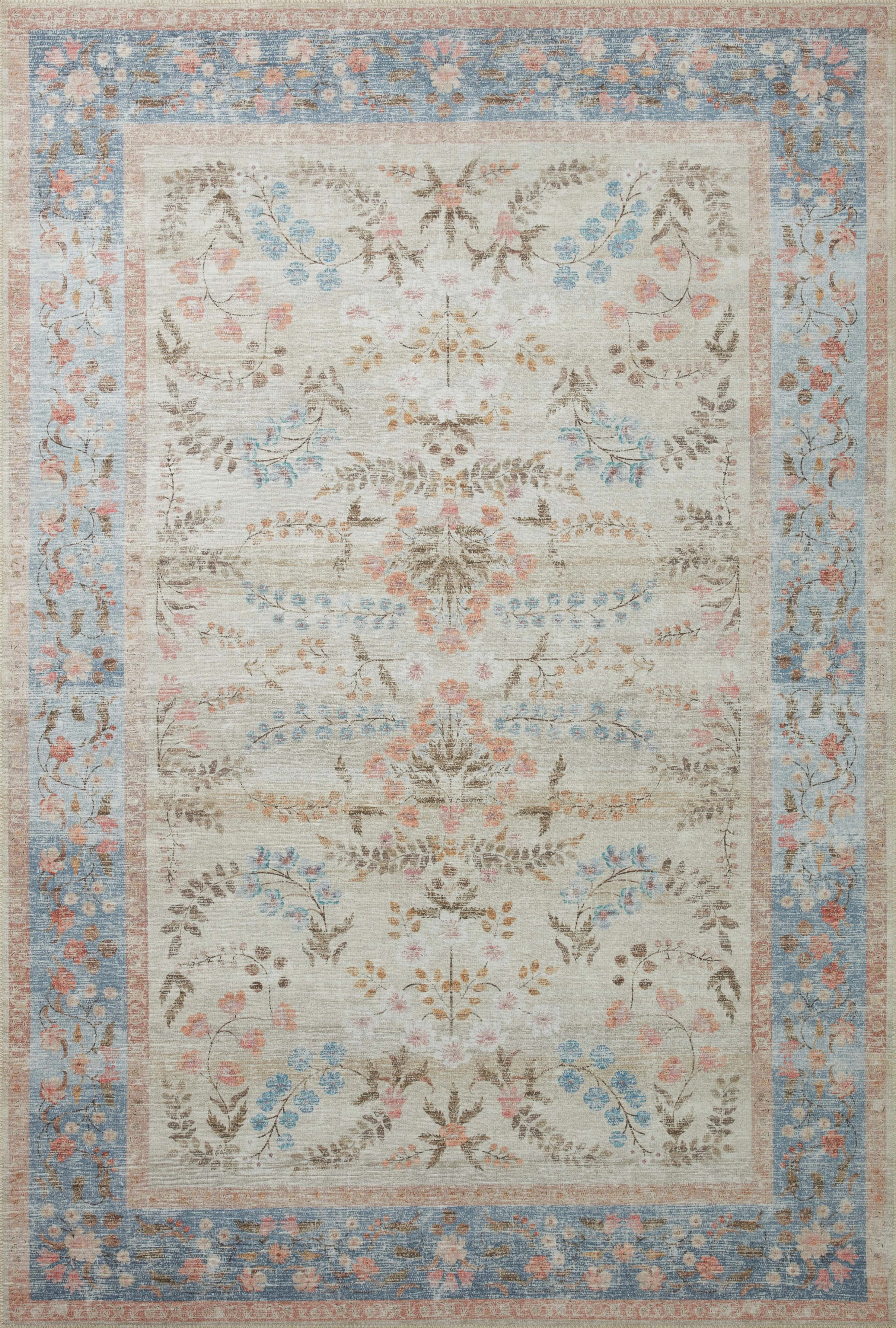 Palais PAL-04 Light Blue Printed Area Rug | Rugs Direct