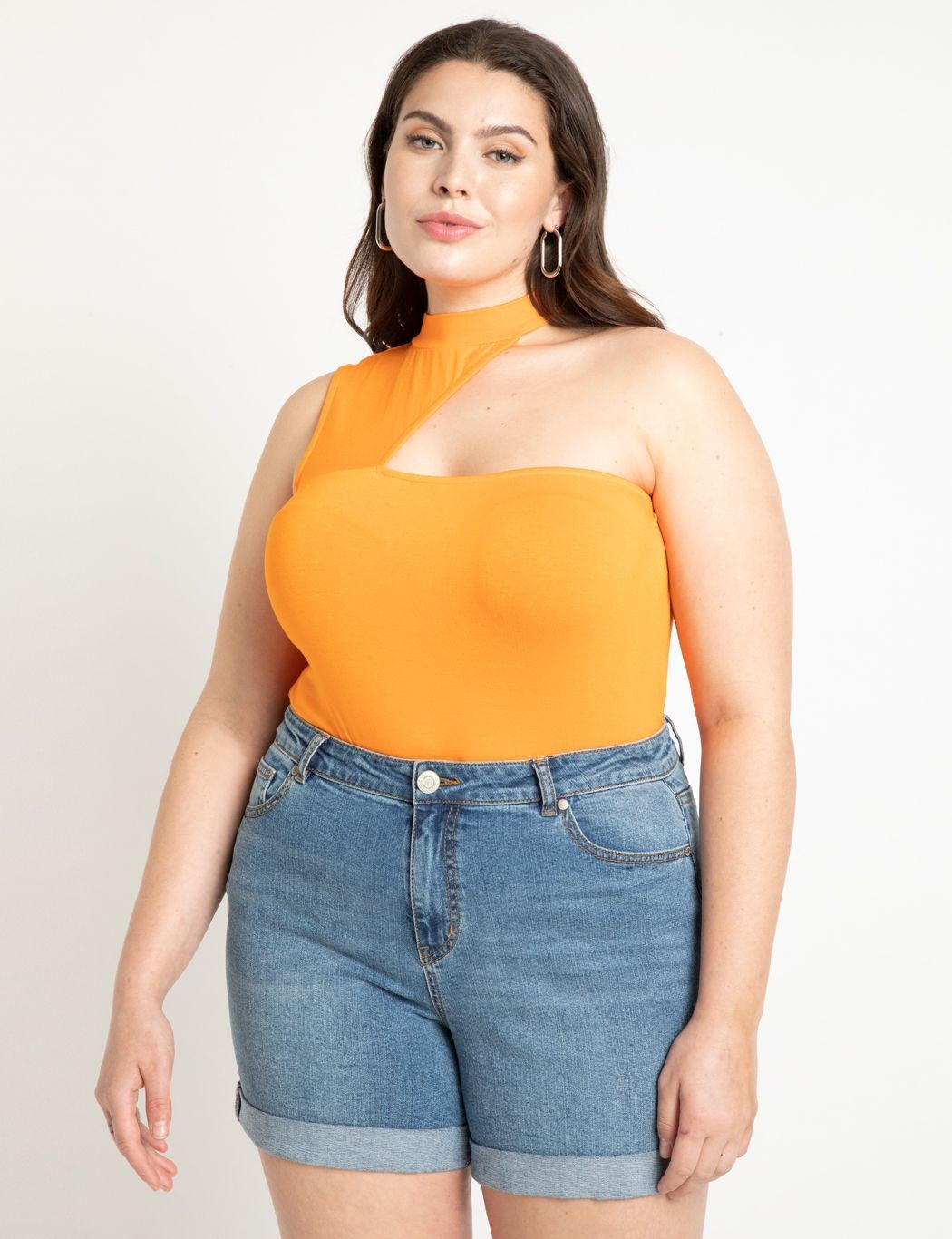 Asym High Neck Tank | Women's Plus Size Tops | ELOQUII | Eloquii