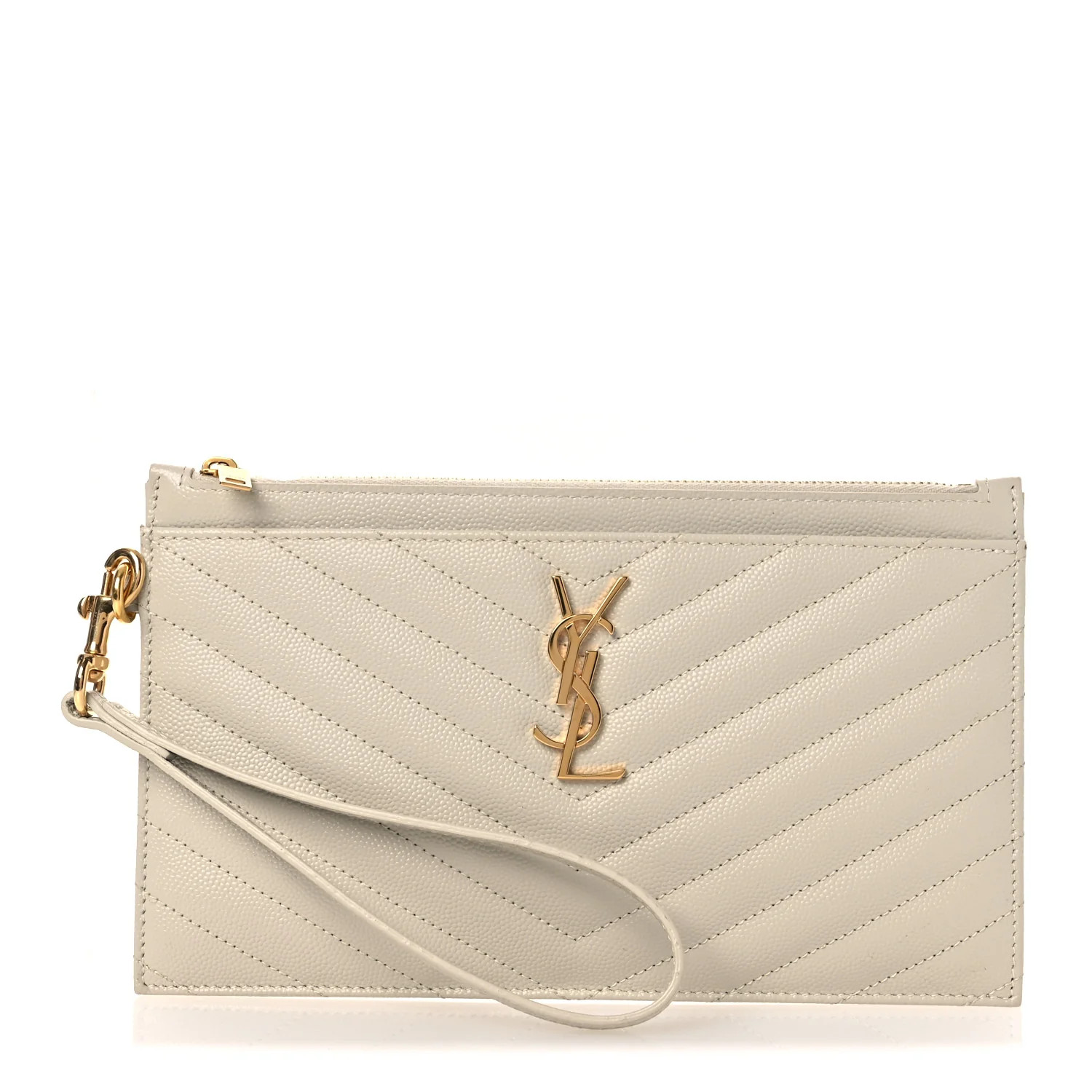 Grain De Poudre Chevron Monogram Large Bill Pouch Crema Soft | FASHIONPHILE (US)