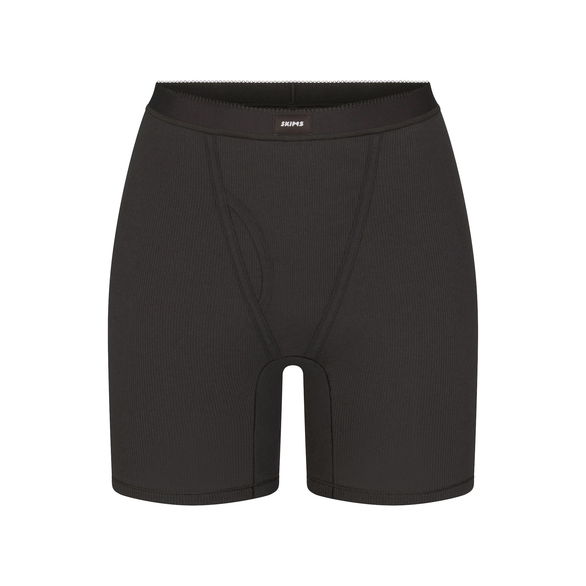COTTON RIB PICOT BOXER | SOOT | SKIMS (US)