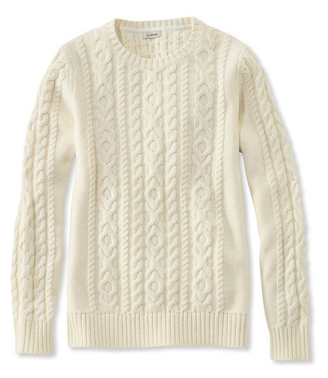 Double L® Mixed-Cable Sweater, Crewneck | L.L. Bean