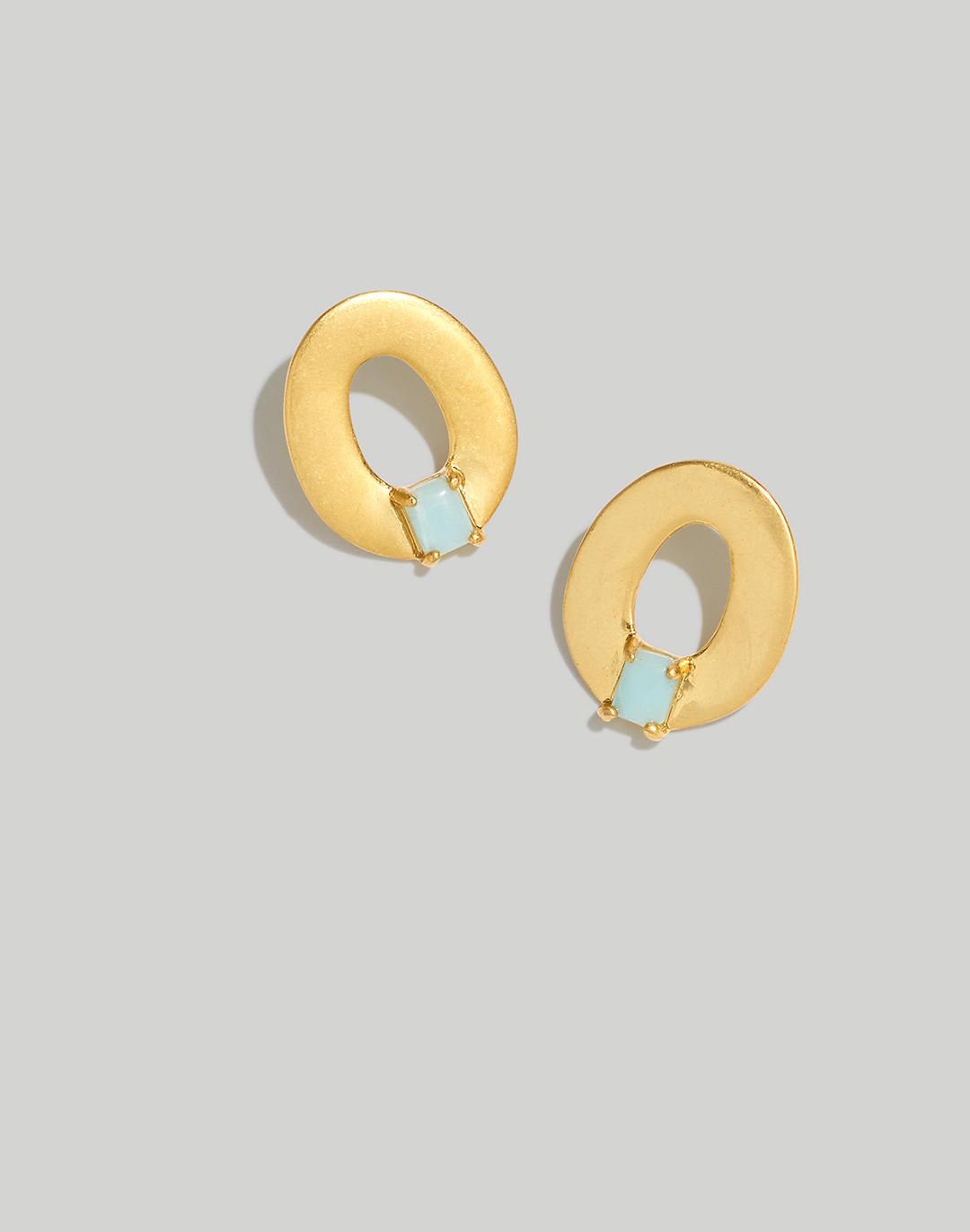 Front-Facing Amazonite Medium Hoop Earrings | Madewell