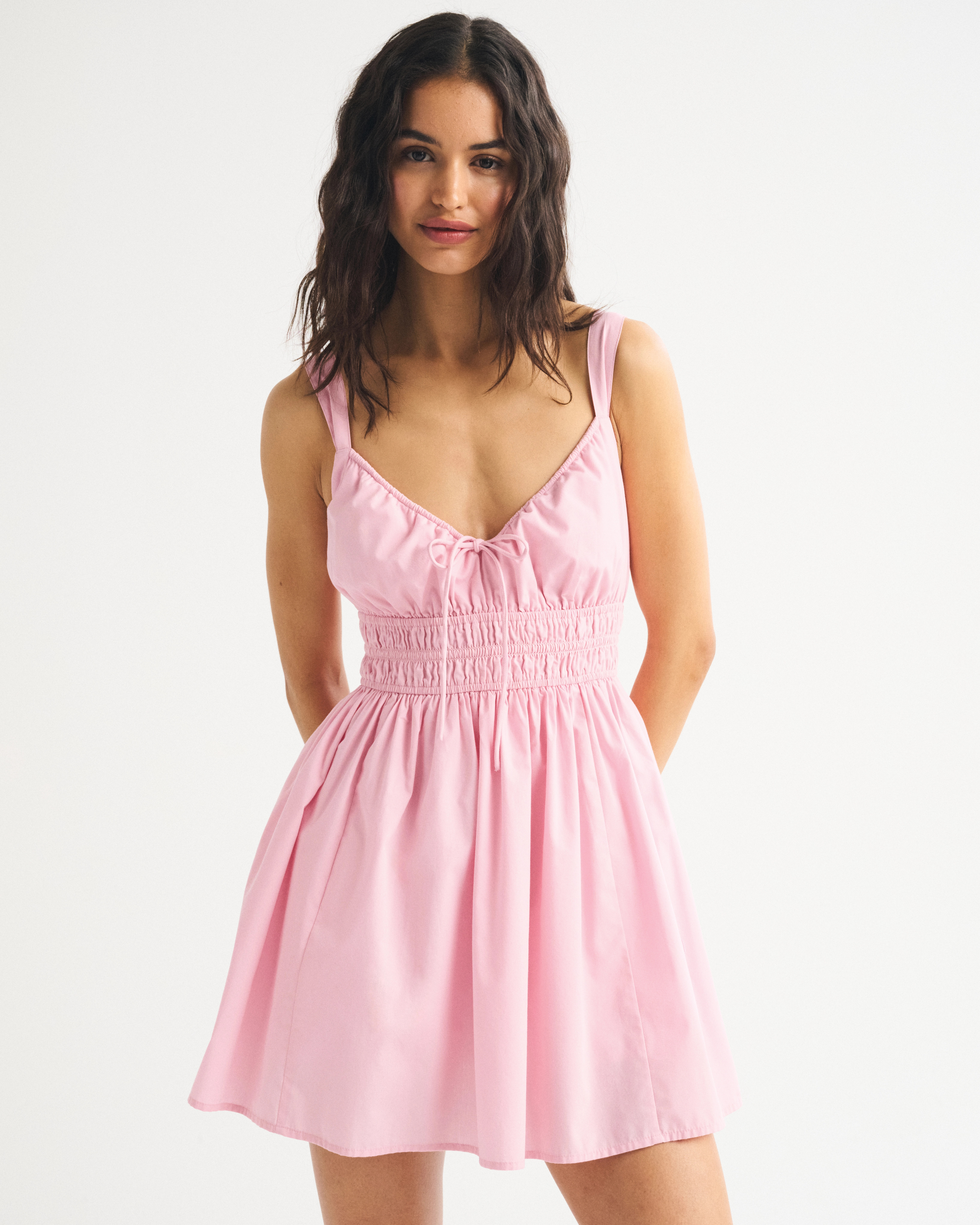 Bra-Free Smocked Tie-Front Skort | Abercrombie & Fitch (US)