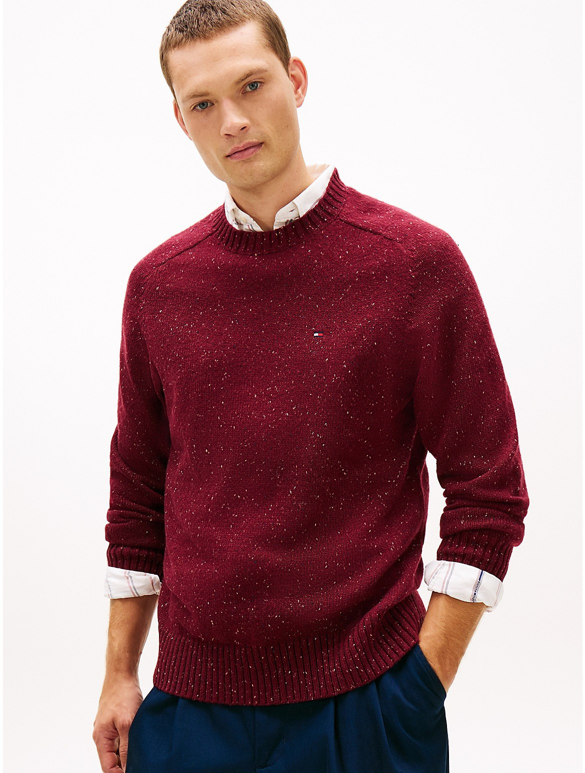 Tommy Hilfiger Men's Donegal Wool-Blend Sweater - Red - S | Tommy Hilfiger (US)