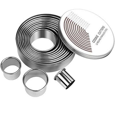 Aoibox 12-Piece Donut Hole Cookie Cutter Set for Baking, Graduated Doughnut Round Cutters, Metal Scone Circle Cutters for Frying, Biscuit Ring Molds | Target