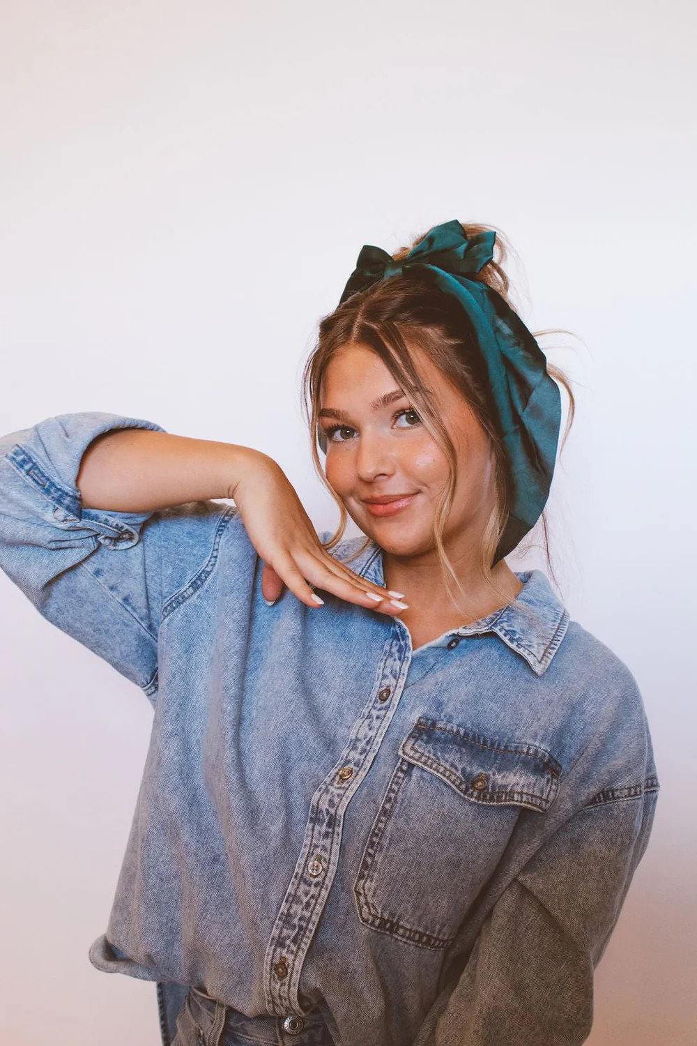 Green Satin Bow | Shop Andi