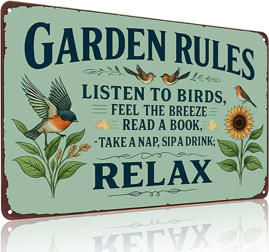 Smilelife Plants Gifts Garden Rules Vintage Tin Sign for Garden Patio Porch Yard She Shed Decor 8... | Amazon (US)