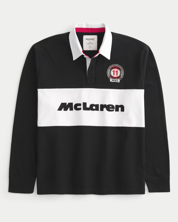 Men's Long-Sleeve McLaren Graphic Rugby Polo | Men's Graphics Shop | HollisterCo.com | Hollister (US)