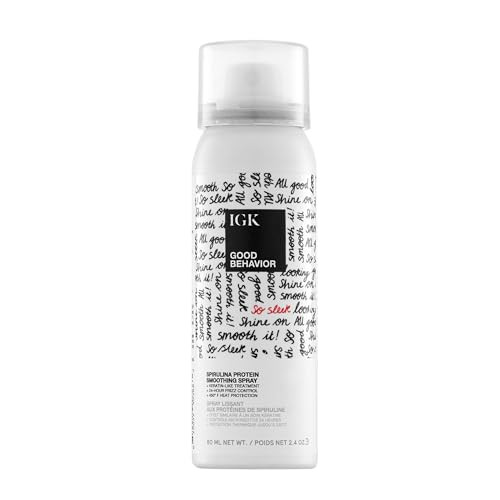 IGK GOOD BEHAVIOR Spirulina Protein Smoothing Spray | Frizz Control + Heat Protectant | Vegan + Cruelty Free | 5.6 Oz | Amazon (US)