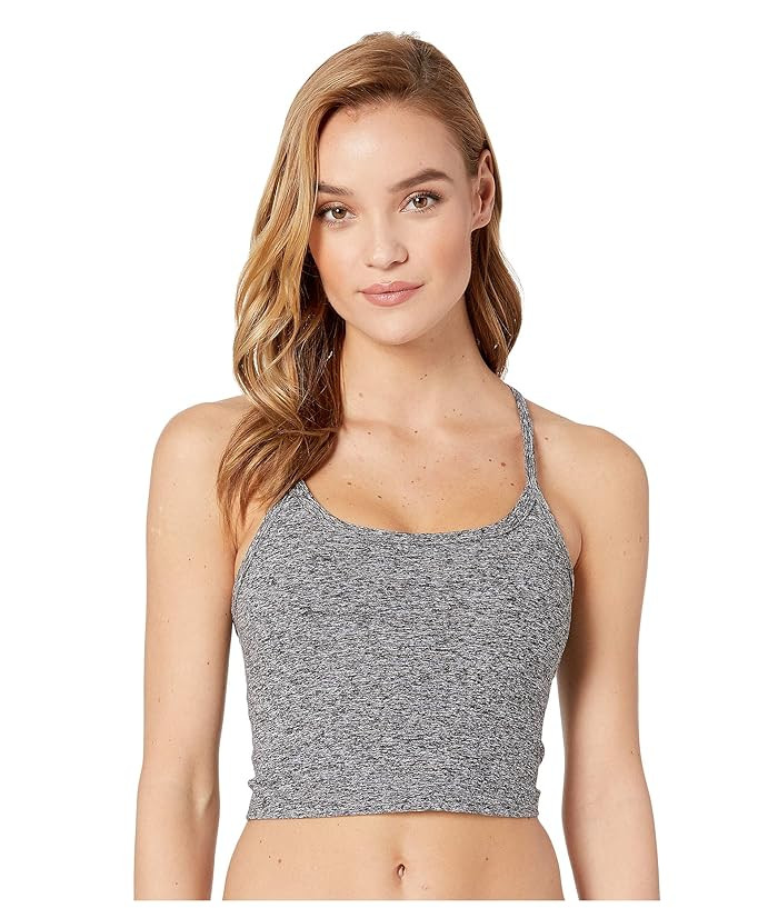 Beyond Yoga Spacedye Slim Racerback Cropped Tank Top (Black/White Spacedye) Women's Sleeveless | Zappos