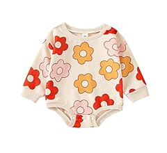Baby Girls Outfit Set Summer Flower Printing Short Sleeve T-Shirt Tops + Elastic Waist Shorts Set | Amazon (US)