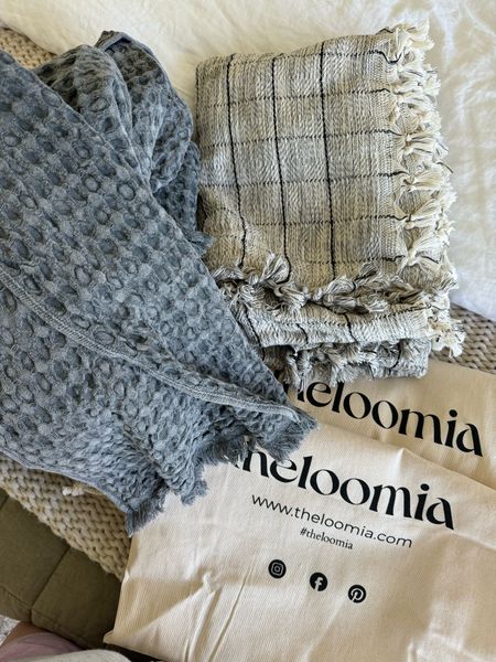 Absolutely loving these linens from @theloomia 
windowpane throw blanket with tassels
fringed waffle weave Turkish cotton towel 

#LTKHome