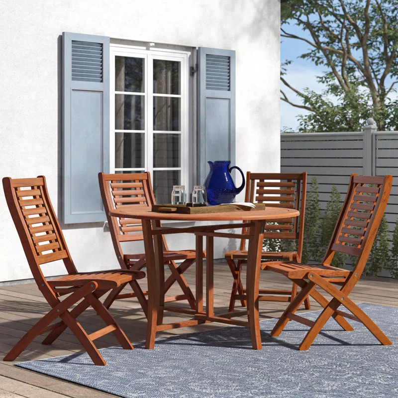 Fleur 4 - Person Round Outdoor Dining Set | Wayfair North America