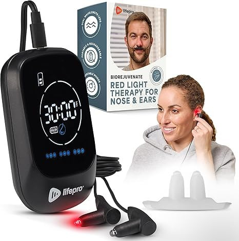 Lifepro red Light Therapy for Nose & Ears - Rechargeable Near Infrared & Red Light Nasal Therapy for Nose - red Light Therapy for Ears/Sinuses Pain Relieve - Red Light Sinus Therapy Device | Amazon (US)