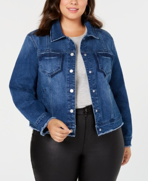 Seven7 Jeans Trendy Plus Size Denim Trucker Jacket | Macys (US)