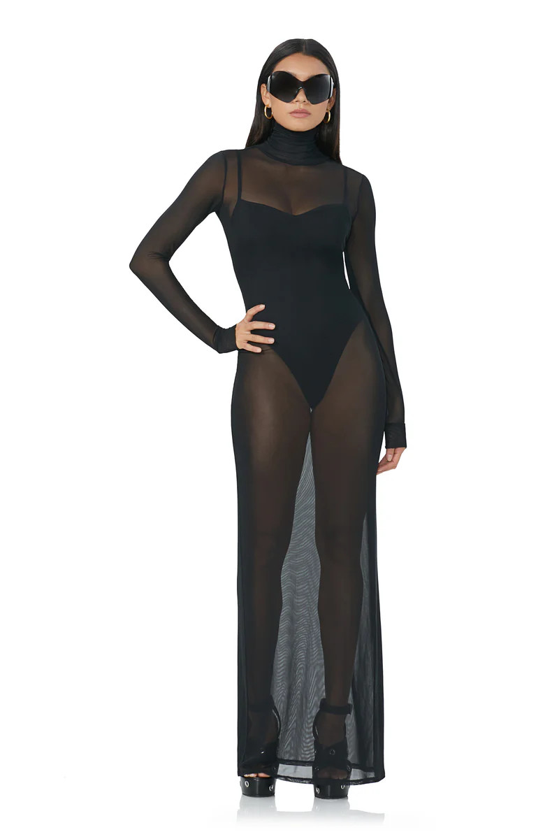 Rowen Bodysuit Dress - Noir | ShopAFRM