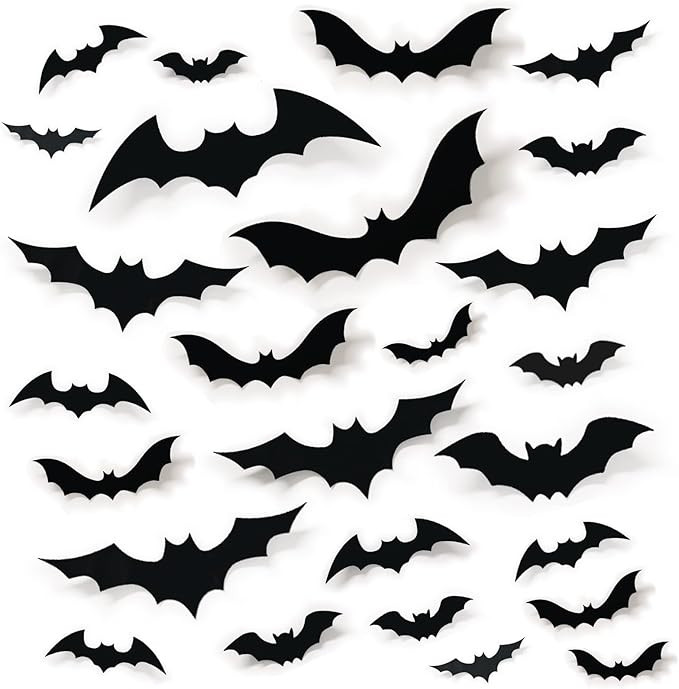 68Pcs Bat Wall Decor, Halloween Decorations 3D Bats Wall Decor Realistic PVC Bats Stickers for Ou... | Amazon (US)