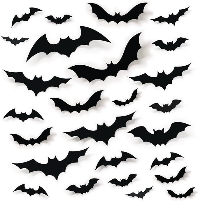 68Pcs Bat Wall Decor, Halloween Bats Decorations 3D Bats Wall Decor Realistic PVC Bats Stickers f... | Amazon (US)