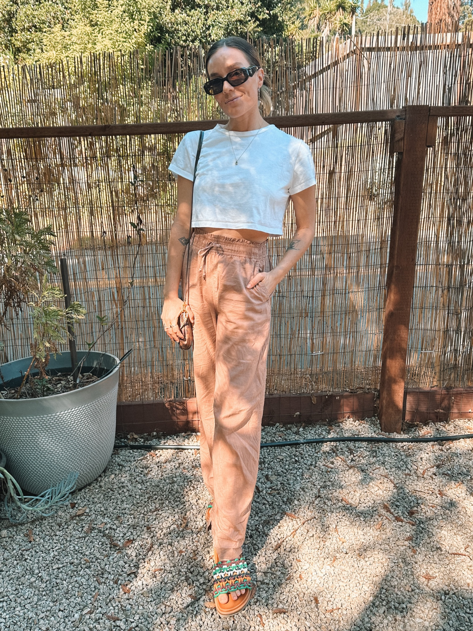 Casual date day on a warm fall day ☀️
Can’t get enough of these Madewell pants, which are sadly no longer in stock, so I tagged a good replacement for you!
Don’t miss out the most perfect white cropped tee. 
Shoes are wavy sandals by Chloe, but I tagged some other cute options for ya 🫶

#LTKfindsunder100 #LTKxMadewell #LTKstyletip