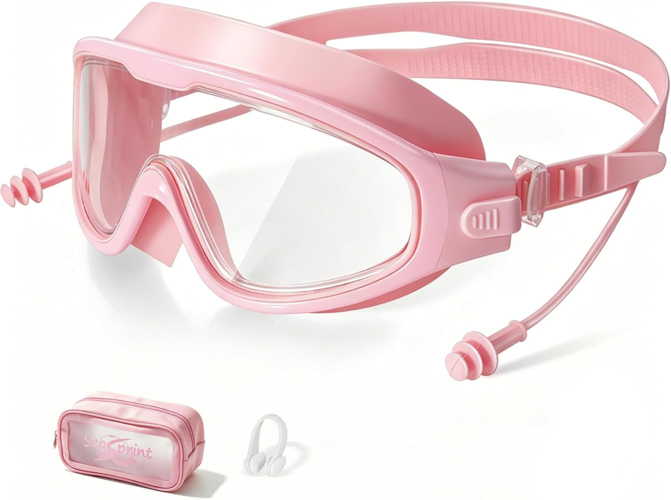Adult Swimming Goggles,Leak-Proof,Anti-Fog Pool Glasses,Wide View Swim Goggles with Ear Plugs and... | Amazon (US)