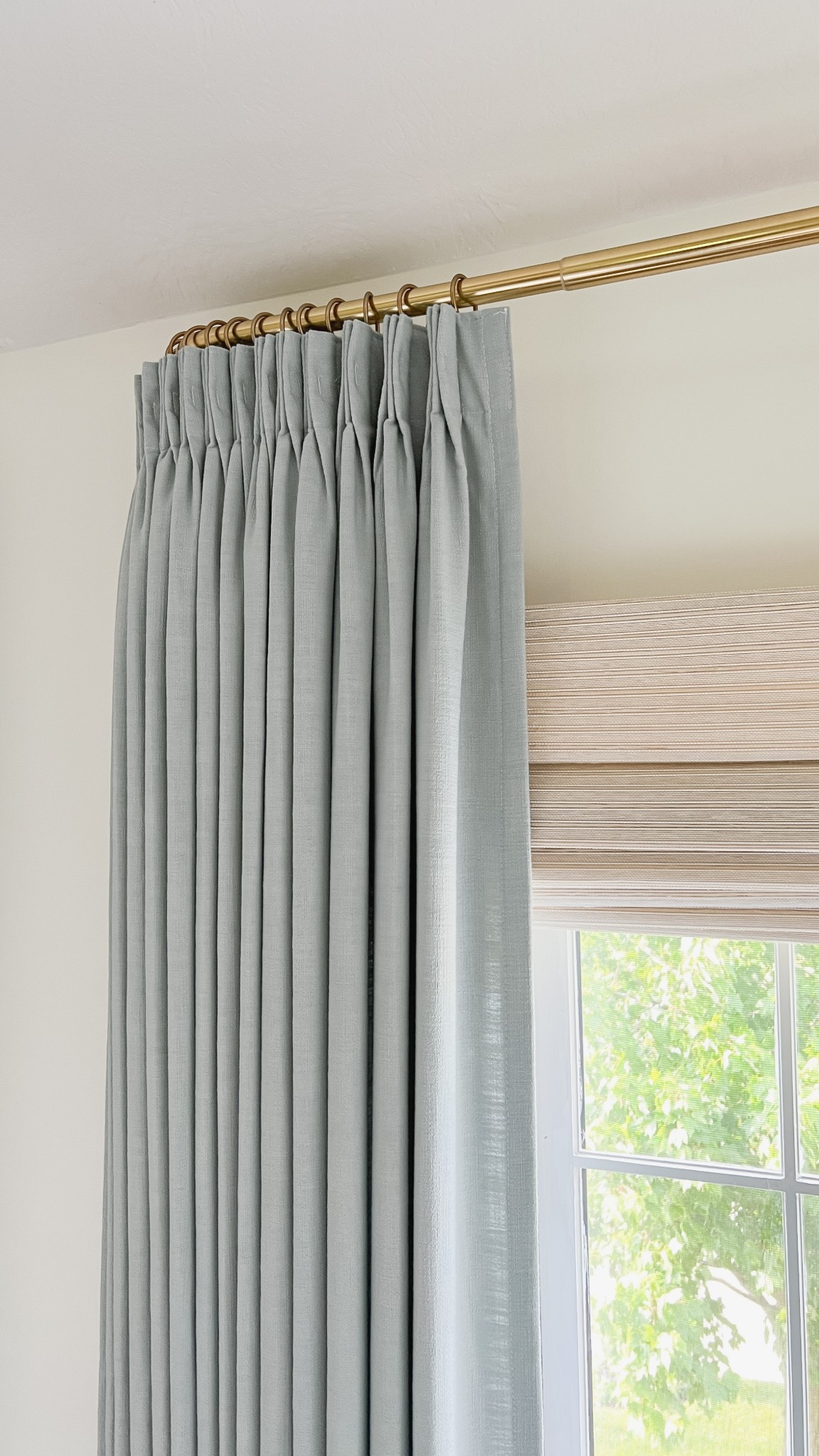 Curtain details:
Isabella heavyweight polyester cotton blend
Winter Sky
Triple pleated header
Room darkening liner
memory training
My curtain measurements 95”L x 75”W

Roman Shade:
Marble white
Outside mount
Room darkening liner

Use code: BLUSHINGBOHO15 for 15% off!

Curtains, window treatments, home decor, drapery, pinch pleat curtains, pinch pleat drapery, Amazon curtains, window coverings


#LTKSaleAlert #LTKHome #LTKStyleTip