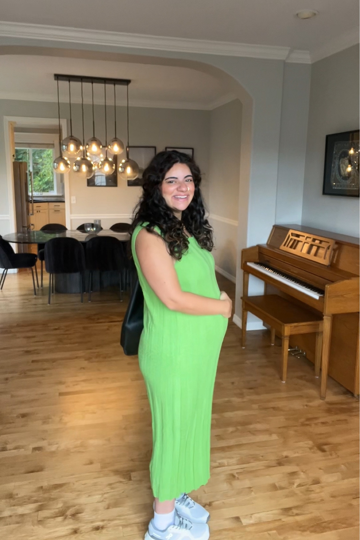 comfy summer to fall transition sundress and so bump friendly! Paired with my favorite sneakers 

#LTKSeasonal #LTKBump #LTKBacktoSchool