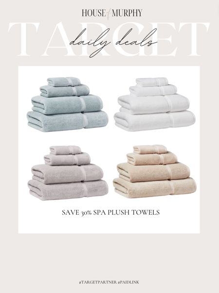 Save 30% bedding and bath at Target!  These spa plush towels are so plush and soft!  Bath towel under $10!

#LTKhome #LTKsalealert #LTKfindsunder50