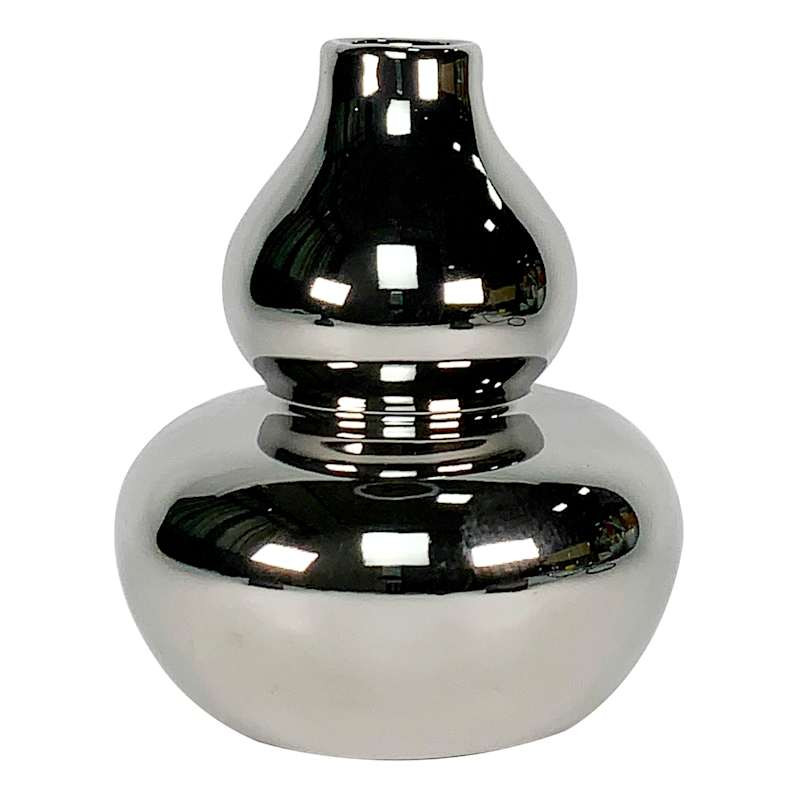 Silver Electro Ceramic Vase, 5x6 | At Home