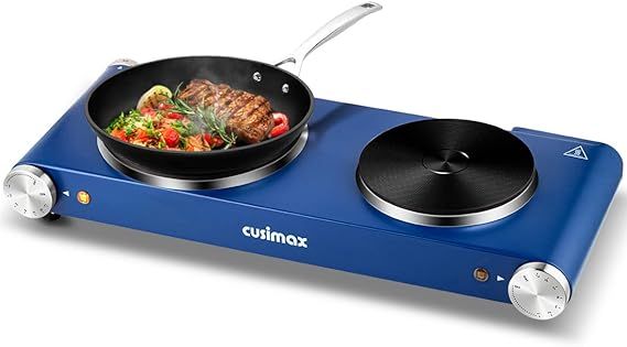 Hot Plate, CUSIMAX 1800W Double Burner, Cast Iron hot plates, Electric Cooktop, Hot Plate Cooking... | Amazon (US)