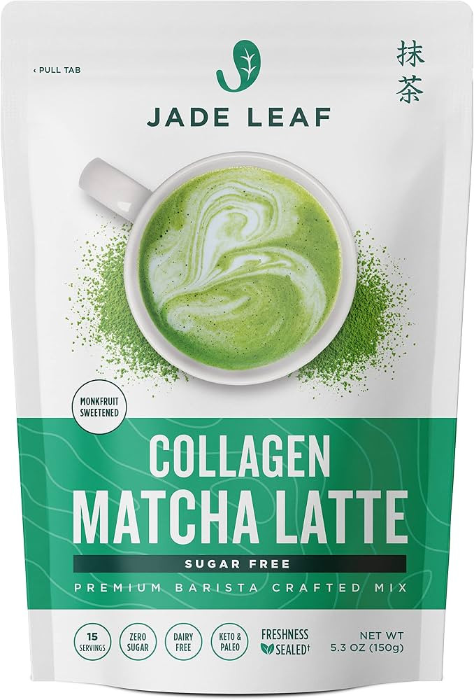 Jade Leaf Matcha Café Style Sugar Free Matcha Latte Green Tea Powder with Grass Fed Collagen, Mo... | Amazon (US)
