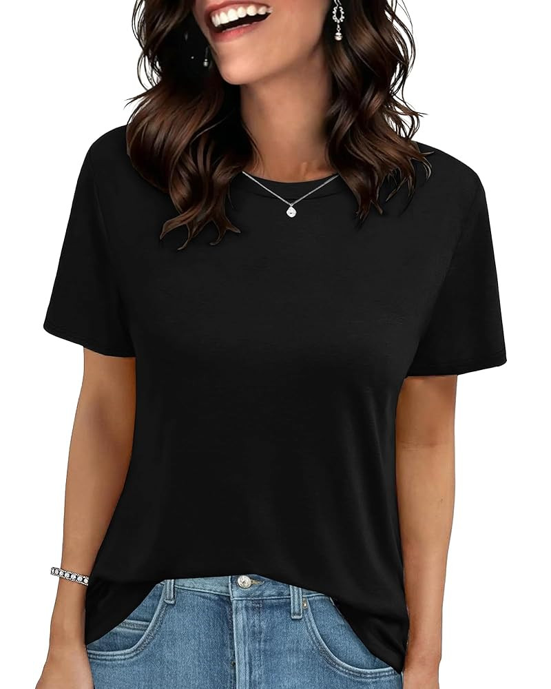 GAYHAY T-Shirts for Women - Short Sleeve Basic Tees Soft Crew Neck Trendy Summer Tops for Casual ... | Amazon (US)