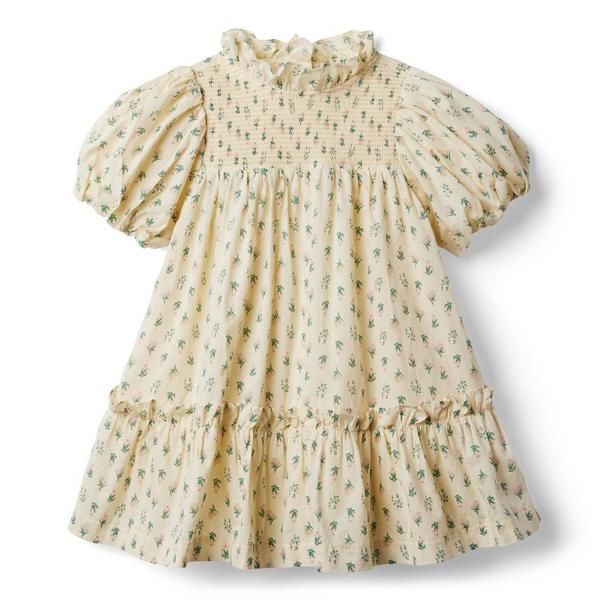 Floral Smocked Bubble Sleeve Dress | Janie and Jack
