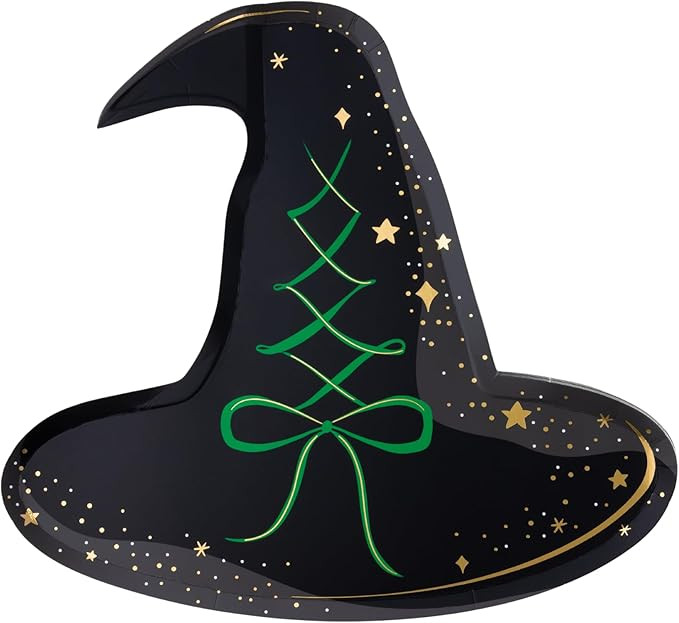 Bonjour Fete Black Witch Hat Large Paper Party Plates | Dessert Size | Premium Party Supplies | H... | Amazon (US)