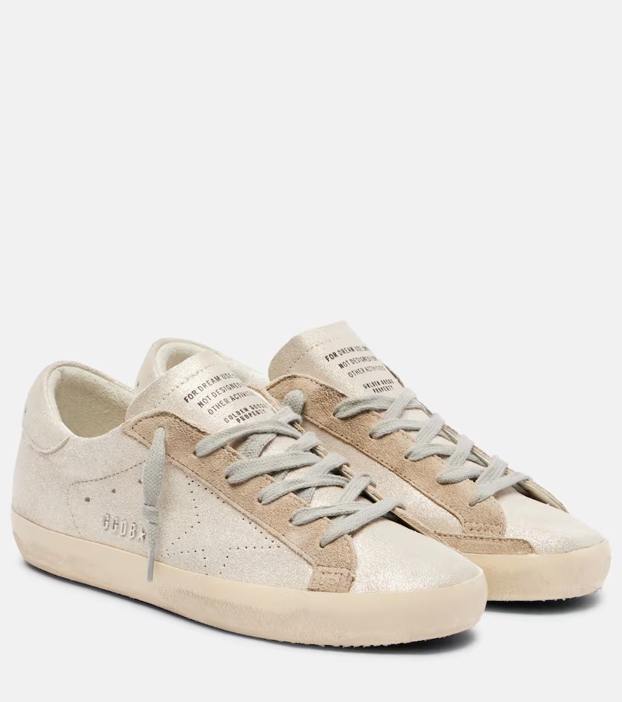 Golden Goose Super-Star glitter leather sneakers | Mytheresa (US/CA)