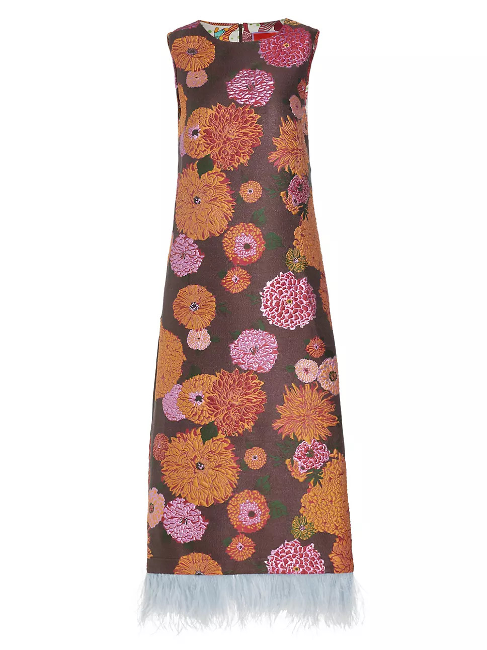 Edition 33 Jacquard & Feather Column Dress | Saks Fifth Avenue