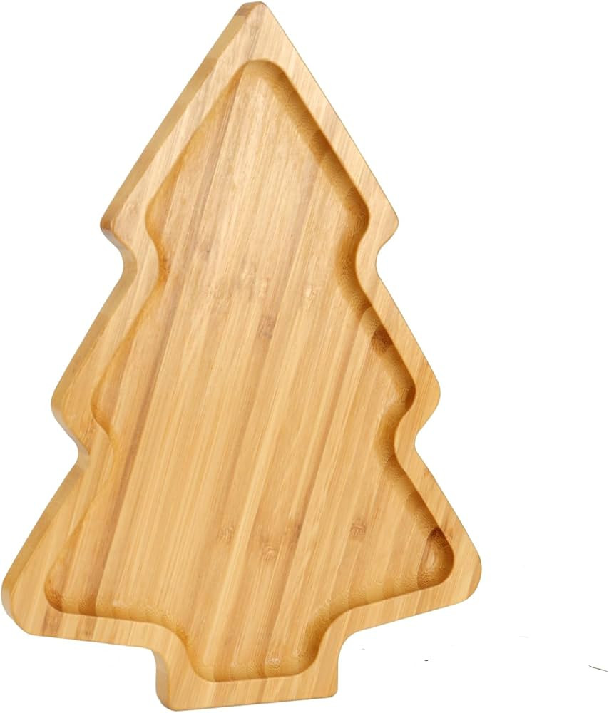 BinaryABC Christmas Tree Wood Serving Platters Wooden Trays Side Dish Serving Trays Tabletop Serv... | Amazon (US)