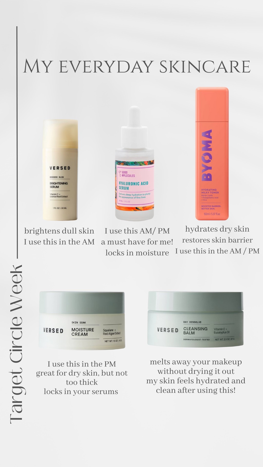 My everyday skincare // 20% off at Target 🎯 today only! 

skincare, beauty, affordable beauty, affordable skincare 

#LTKSaleAlert #LTKFindsUnder50 #LTKBeauty