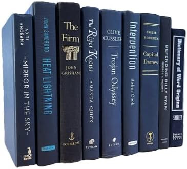 Real Books by Color® Home Decor Shelf Styling Photo Prop Decorative Item (Set of 3, Dark Blue) | Amazon (US)
