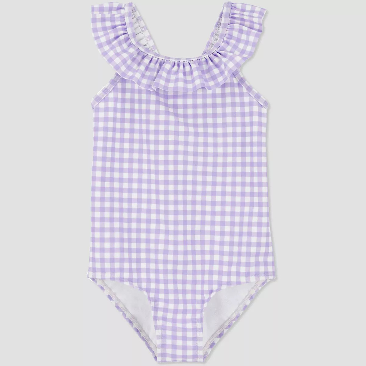 Carter's Just One You®️ Baby Girls' Ruffle One Piece Swimsuit - Lavender/White 12M | Target